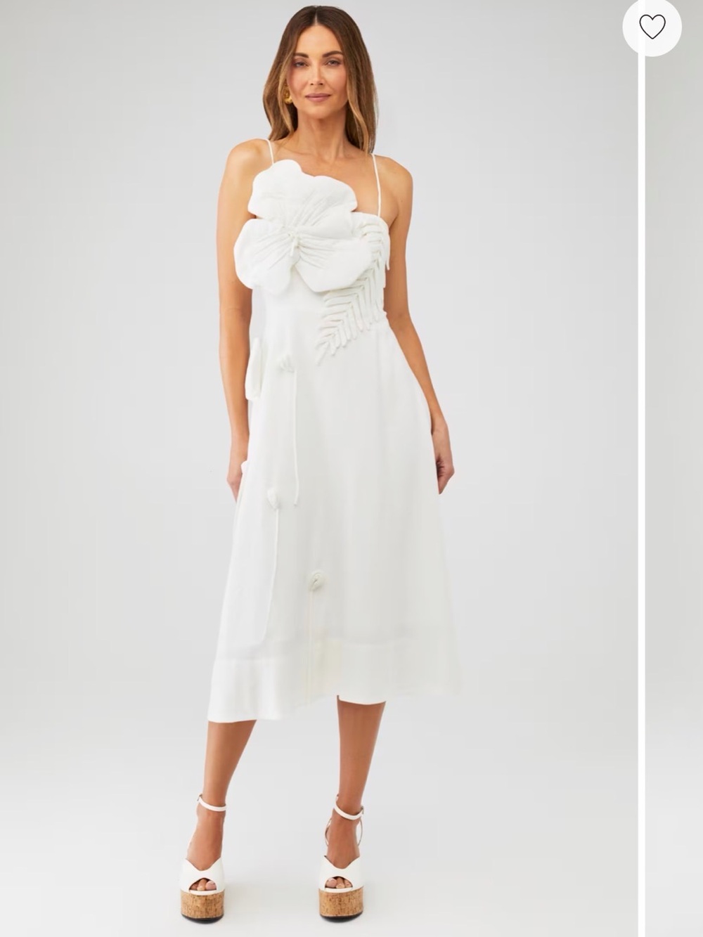 NWT Farm Rio Off-White Garden Sleeveless Midi Dress - Size Medium